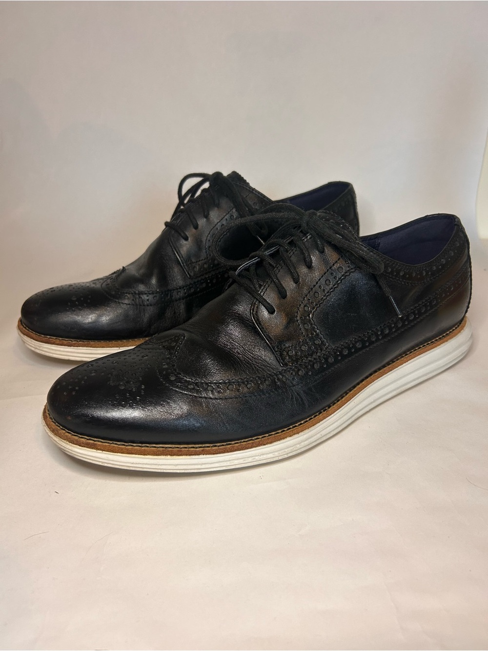 Cole Haan Men’s Long LunarGrand Wingtip Oxford‎ Shoe Black Size 13 M Classic